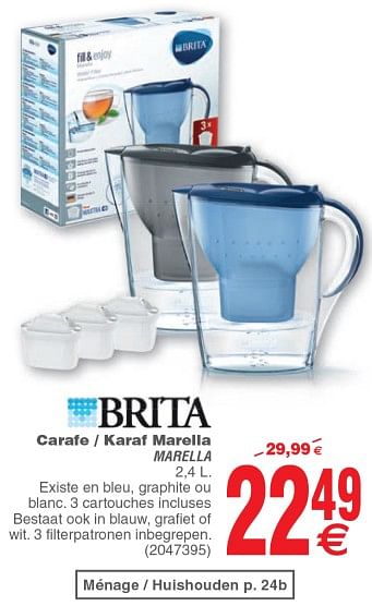 Promoties Brita carafe - karaf marella - Brita - Geldig van 09/04/2019 tot 20/04/2019 bij Cora