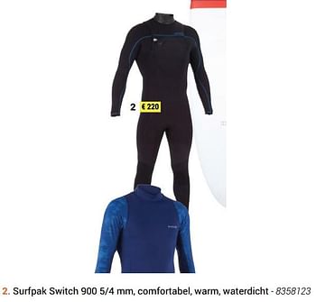 Promotions Surfpak switch 900 5-4 mm - Olaian - Valide de 24/03/2019 à 24/09/2019 chez Decathlon