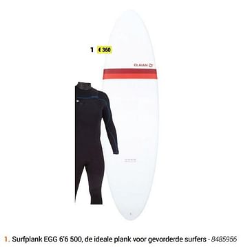 Promoties Surfplank egg 6`6 500 - Olaian - Geldig van 24/03/2019 tot 24/09/2019 bij Decathlon