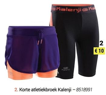 Promotions Korte atletiekbroek kalenji - Kalenji - Valide de 24/03/2019 à 24/09/2019 chez Decathlon