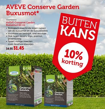 Promoties Aveve conserve garden buxusmot - Huismerk - Aveve - Geldig van 10/04/2019 tot 20/04/2019 bij Aveve