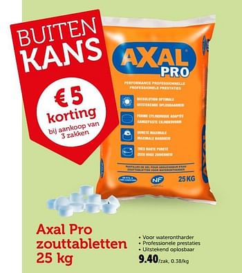 Promoties Axal pro zouttabletten - Axal - Geldig van 10/04/2019 tot 20/04/2019 bij Aveve