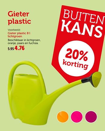 Promoties Gieter plastic 8 l lichtgroen - Huismerk - Aveve - Geldig van 10/04/2019 tot 20/04/2019 bij Aveve