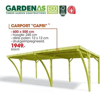 Promoties Carport capri - Gardenas - Geldig van 01/04/2019 tot 30/06/2019 bij Hubo