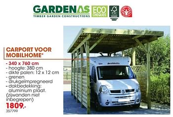 Promoties Carport voor mobilhome - Gardenas - Geldig van 01/04/2019 tot 30/06/2019 bij Hubo