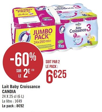 Candia Lait Baby Croissance Candia En Promotion Chez Geant Casino