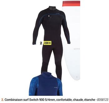 Promoties Combinaison surf switch 900 5-4mm, confortable, chaude, étanche - Olaian - Geldig van 24/03/2019 tot 24/09/2019 bij Decathlon