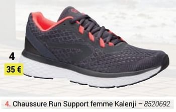 Promotions Chaussure run support femme kalenji - Produit maison - Decathlon - Valide de 24/03/2019 à 24/09/2019 chez Decathlon