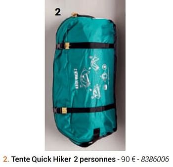 Promotions Tente quick hiker 2 personnes - Produit maison - Decathlon - Valide de 24/03/2019 à 24/09/2019 chez Decathlon