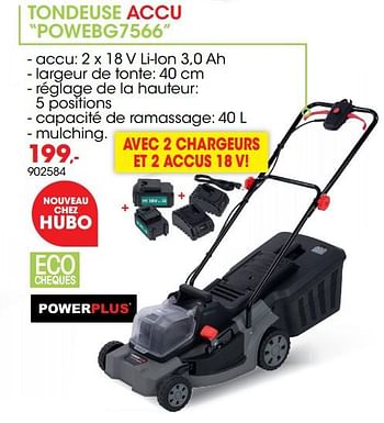 Promotions Powerplus tondeuse accu powebg7566 - Powerplus - Valide de 01/04/2019 à 30/06/2019 chez Hubo
