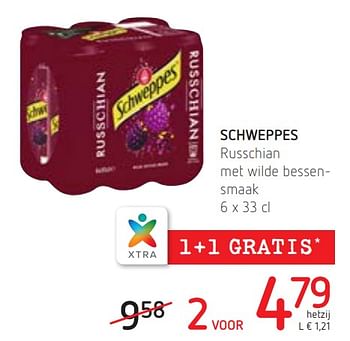 Promoties Schweppes russchian met wilde bessensmaak - Schweppes - Geldig van 11/04/2019 tot 24/04/2019 bij Spar (Colruytgroup)
