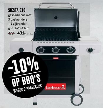 Promoties Siesta 310 gasbarbecue - Huismerk - Free Time - Geldig van 04/04/2019 tot 28/04/2019 bij Freetime