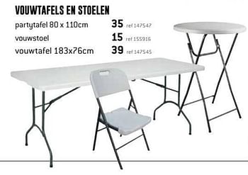 Promoties Vouwtafels en stoelen partytafel - Huismerk - Free Time - Geldig van 04/04/2019 tot 28/04/2019 bij Freetime