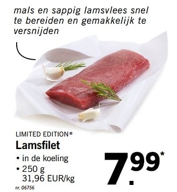 Promoties Lamsfilet - Limited Edition - Geldig van 15/04/2019 tot 20/04/2019 bij Lidl