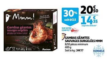 Produit Maison Auchan Ronq Gambas Geantes Sauvages Surgelees Mmm En Promotion Chez Auchan Ronq