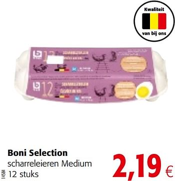 Promoties Boni selection scharreleieren medium - Boni - Geldig van 10/04/2019 tot 23/04/2019 bij Colruyt