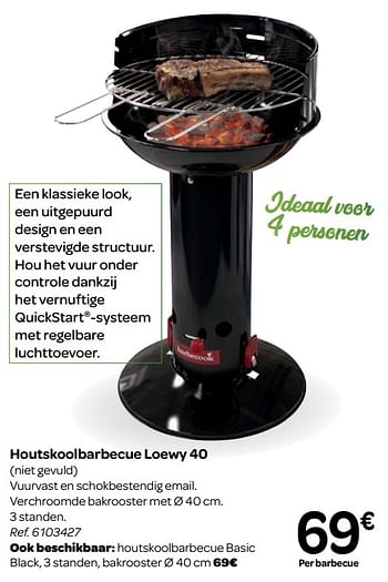 Promoties Houtskoolbarbecue loewy 40 - Barbecook - Geldig van 03/04/2019 tot 30/06/2019 bij Carrefour