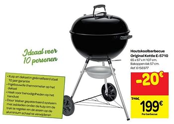 Promoties Houtskoolbarbecue original kettle e-5710 - Weber - Geldig van 03/04/2019 tot 30/06/2019 bij Carrefour
