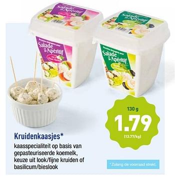 Promoties Kruidenkaasjes - Huismerk - Aldi - Geldig van 15/04/2019 tot 20/04/2019 bij Aldi