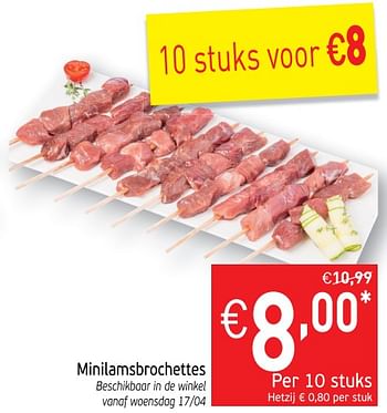 Promoties Minilamsbrochettes - Huismerk - Intermarche - Geldig van 16/04/2019 tot 22/04/2019 bij Intermarche