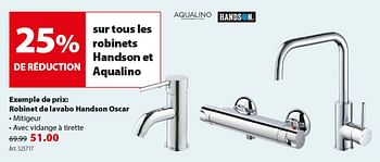 Promotions Robinet de lavabo handson oscar - Handson - Valide de 10/04/2019 à 22/04/2019 chez Gamma
