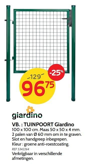 Promoties Tuinpoort giardino - Giardino - Geldig van 23/04/2019 tot 06/05/2019 bij BricoPlanit