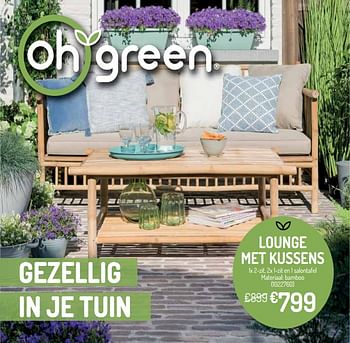 Promoties Lounge met kussens - Huismerk - Oh'Green - Geldig van 10/04/2019 tot 21/04/2019 bij Oh'Green