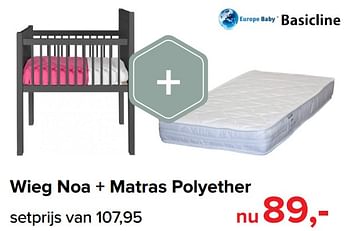 helaas Wereldvenster beoefenaar Europe baby Wieg noa + matras polyether - Promotie bij Baby-Dump