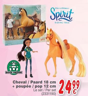 Promoties Cheval - paard + poupée - pop - Giochi Preziosi - Geldig van 16/04/2019 tot 29/04/2019 bij Cora