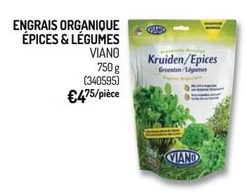 Promotions Engrais organique épices + légumes viano - Viano - Valide de 10/04/2019 à 21/04/2019 chez Oh'Green
