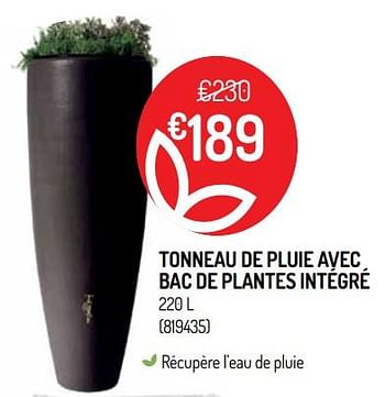 Promotions Tonneau de pluie avec bac de plantes intégré - Produit Maison - Oh'Green - Valide de 10/04/2019 à 21/04/2019 chez Oh'Green