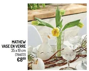 Promotions Mathew vase en verre - Produit Maison - Oh'Green - Valide de 10/04/2019 à 21/04/2019 chez Oh'Green