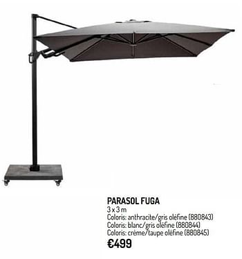 Promotions Parasol fuga - Produit Maison - Oh'Green - Valide de 10/04/2019 à 21/04/2019 chez Oh'Green