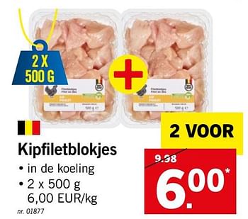 Promoties Kipfiletblokjes - Huismerk - Lidl - Geldig van 23/04/2019 tot 27/04/2019 bij Lidl