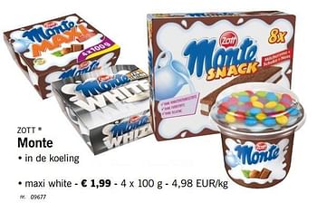 Promoties Monte maxi white - Zott - Geldig van 23/04/2019 tot 27/04/2019 bij Lidl