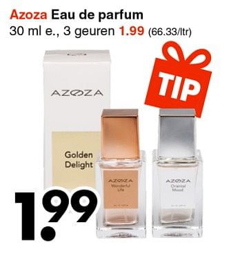 Promoties Eau de parfum - Azoza - Geldig van 13/04/2019 tot 04/05/2019 bij Wibra