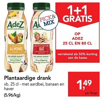 Promoties Plantaardige drank met aardbei, banaan en haver - Adez - Geldig van 24/04/2019 tot 07/05/2019 bij Makro