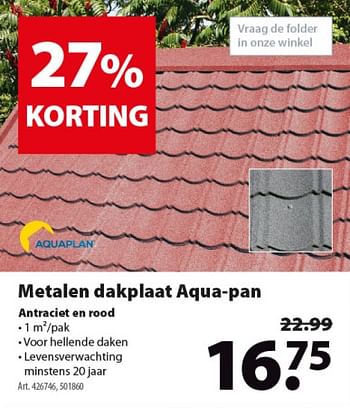 Promoties Metalen dakplaat aqua-pan - Aquaplan - Geldig van 17/04/2019 tot 29/04/2019 bij Gamma