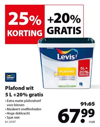 Promoties Plafond wit - Levis - Geldig van 17/04/2019 tot 29/04/2019 bij Gamma