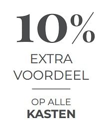Promoties 10% voordeel op alle kasten - Huismerk - Goossens Wonen & Slapen - Geldig van 19/04/2019 tot 22/04/2019 bij Goossens Wonen & Slapen