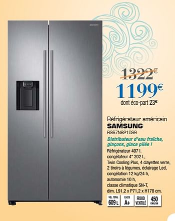 Promotions Samsung réfrigérateur américain rs67n8210s9 - Samsung - Valide de 06/04/2019 à 25/05/2019 chez Copra