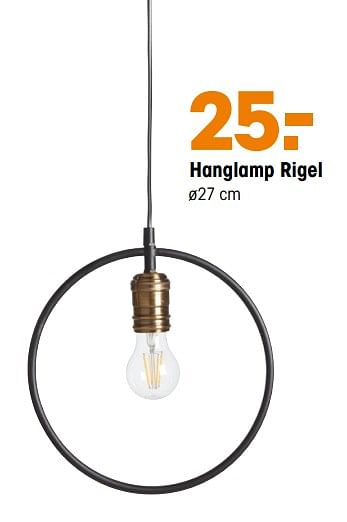 Promoties Hanglamp rigel - Huismerk - Kwantum - Geldig van 22/04/2019 tot 05/05/2019 bij Kwantum