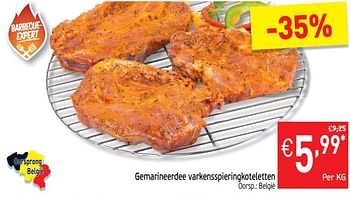 Promoties Gemarineerdee varkensspieringkoteletten - Huismerk - Intermarche - Geldig van 23/04/2019 tot 28/04/2019 bij Intermarche