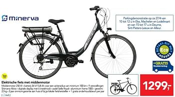 Promoties Elektrische fiets met middenmotor - Minerva - Geldig van 24/04/2019 tot 07/05/2019 bij Makro