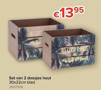 Promoties Set van 2 doosjes hout - Huismerk - Euroshop - Geldig van 25/04/2019 tot 12/05/2019 bij Euro Shop