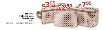 Promoties Toilettas - make-up tasje - beauty bag roze-grijs - Huismerk - Euroshop - Geldig van 25/04/2019 tot 12/05/2019 bij Euro Shop