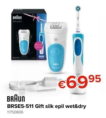 Promoties Braun brse5-511 gift silk epil wet+dry - Braun - Geldig van 25/04/2019 tot 12/05/2019 bij Euro Shop