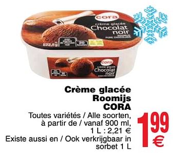 Promoties Crème glacée roomijs cora - Huismerk - Cora - Geldig van 23/04/2019 tot 29/04/2019 bij Cora