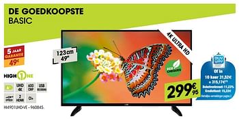 Promotions Highone hi4901uhd-ve - HighOne - Valide de 25/04/2019 à 15/05/2019 chez Electro Depot