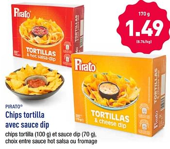 Promotions Chips tortilla avec sauce dip - Pirato - Valide de 23/04/2019 à 27/04/2019 chez Aldi